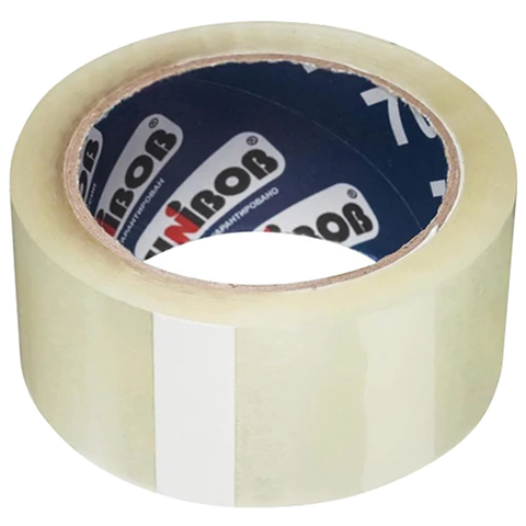 Клейкая лента упаковочная UNIBOB 700 суперклейкая 48мм х 66м, прозрачная, толщина 47 микрон, 29895