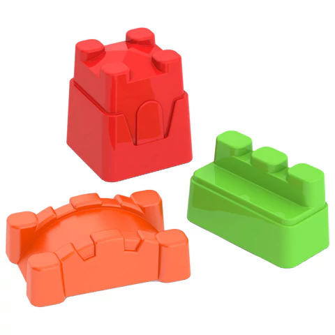 Формочки для песка "Крепость", набор 3 шт, размер единицы 9,5x8,5x2 см, НОРДПЛАСТ, 81 666434 - МСК «Форвард»