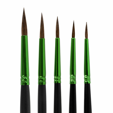 Кисти BRAUBERG PREMIUM, набор 5 шт. (из ворса пони круглые № 1, 2, 3, 4, 5), блистер, 201022 - МСК «Форвард»