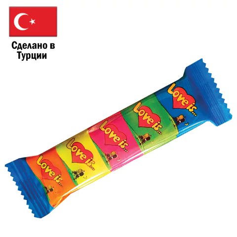 Жевательная резинка LOVE IS КОМПЛЕКТ 20ШТ ассорти вкусов, 21 г (5 штук по 4,2 г), 70471 622050