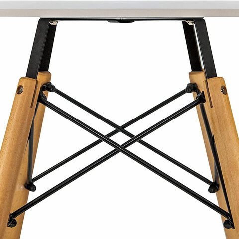 Стол обеденный BRABIX "Eames T-01", круглый, диаметр 80 см, опоры дерево, белый, 532633 под заказ 8 дней - МСК «Форвард»