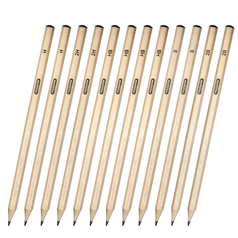 Карандаши чернографитные чертежные школьные разной твердости НАБОР 12 штук 2H-2B, ПИФАГОР, 181883 - МСК «Форвард»