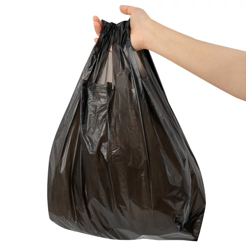 Пакет "майка" КОМПЛЕКТ 100 штук, 30+18х55, ПНД черный, 15 мкм, LAIMA, 700789 - МСК «Форвард»