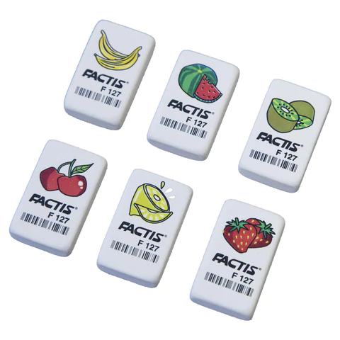 Ластик FACTIS F 127 (Испания), 40х24х10мм, ассорти, прямоугольный, мягкий, CNFF127  228004