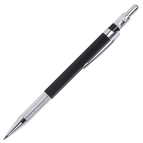 Карандаш механический цанговый 2 мм + грифели HB 12 штук на блистере, BRAUBERG "METALLIC-X 20", металлические детали, 181967 - МСК «Форвард»