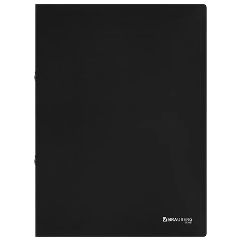 Папка на 2 кольцах А4 BRAUBERG UNIVERSAL, 25 мм, черная, до 170 листов, 0,5 мм, 273031 - МСК «Форвард»