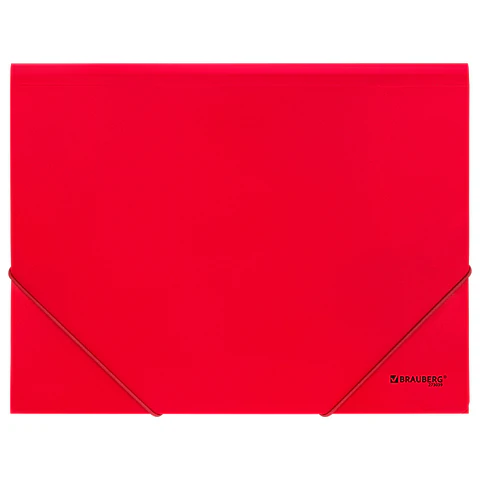 Папка на резинках А4 BRAUBERG UNIVERSAL, красная, до 300 листов, 0,5 мм, 273039 - МСК «Форвард»