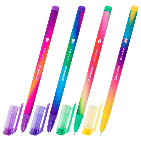 Ручка гелевая BRAUBERG GRADE NEON, ЧЕРНАЯ, игольчатый узел 0,5 мм, линия письма 0,3 мм, 144285 - МСК «Форвард»