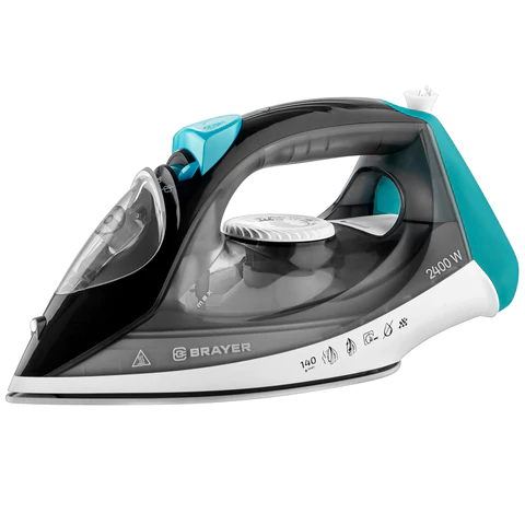 Утюг BRAYER BR4008, 2400 Вт, керамическое покрытие, автоотключение, самоочистка, антикапля, серый 456611 - МСК «Форвард»