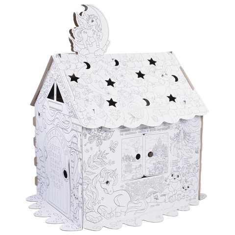 Картонный игровой развивающий Домик-раскраска "Для маленькой принцессы" высота 130 см, BRAUBERG KIDS, 880363 - МСК «Форвард»