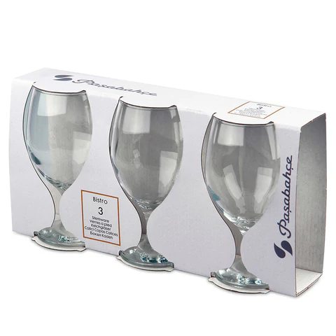 Бокал для пива на ножке, 400 мл, КОМПЛЕКТ 3 штуки, стекло, PASABAHCE "БИСТРО", фирменная подарочная упаковка, 44417 700570