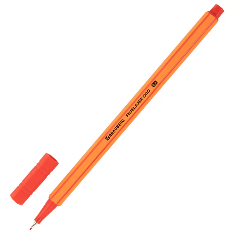 Ручки капиллярные (линеры) 12 ЦВЕТОВ, BRAUBERG "FINE 040", шестигранные, линия 0,4 мм, 144143 - МСК «Форвард»
