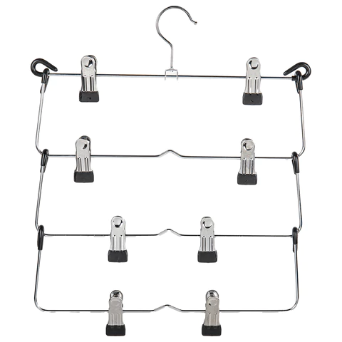 Вешалка-плечики качели, 4 секции, металлическая, с клипсами для юбок и брюк, BRABIX, 607472 - МСК «Форвард»