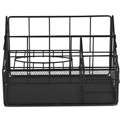 Органайзер для косметики и мелочей металлический 4 секции, MONTE VITA (МОНТЕ ВИТА), 160х240х150 мм, черный, 272480 - МСК «Форвард»