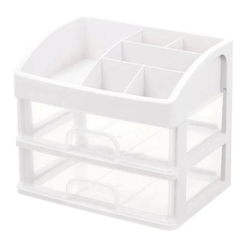 Органайзер для хранения косметики, канцтоваров, мелочей ДВА УРОВНЯ, 20х17х23,5 см, DASWERK (ДАСВЕРК), 608478