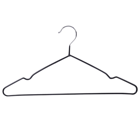 Вешалки-плечики для одежды, размер 48-50, металл, антискользящие, КОМПЛЕКТ 20 шт., черные, BRABIX PREMIUM, 608468 - МСК «Форвард»