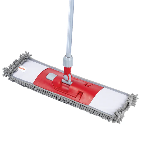 Швабра КОМПЛЕКТ черенок 75-130 см + флаундер 50 см + МОП микрофибра СИНЕЛЬ (ТИП К), PERKLIN (ПЕРКЛИН), 700983 - МСК «Форвард»
