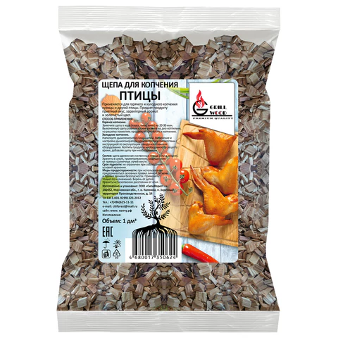 Щепа "Грильвуд" для копчения ПТИЦЫ (ОЛЬХА + ВИШНЯ), 1 л, 701759 - МСК «Форвард»