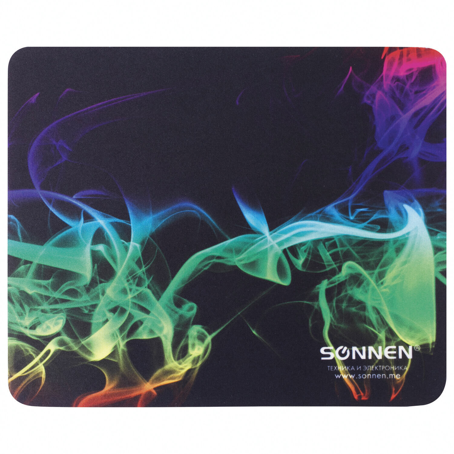 Коврик для мыши SONNEN "SMOKE", резина+ткань, 220х180х3 мм, 513289