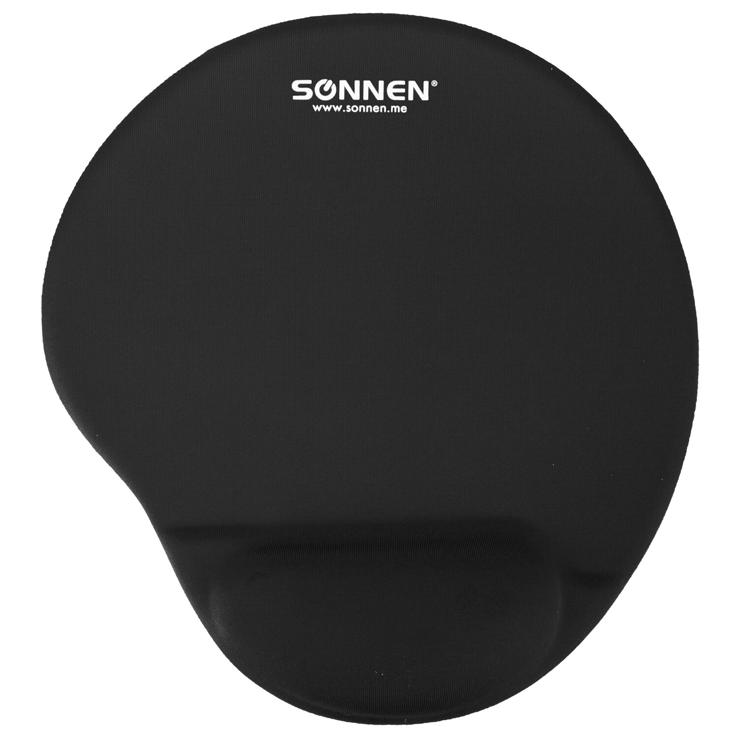 Коврик для мыши с подушкой под запястье SONNEN, полиуретан+лайкра, 250х220х20мм, черный, 513299