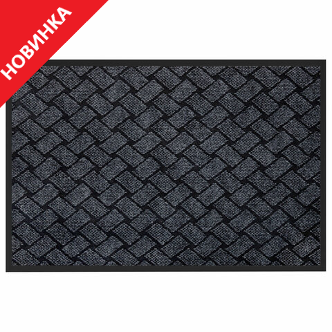 Коврик придверный 60х90 см, СЕРЫЙ, влаго-грязезащитный, 450 г/м2, плетение, PRIMILA KRAFT, 701050
