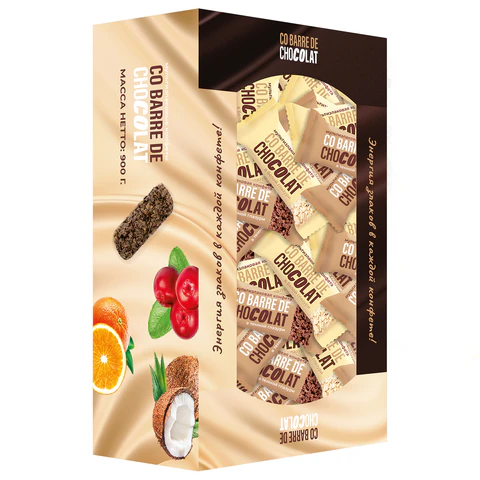Конфеты мультизлаковые CO BARRE DE CHOCOLAT, ассорти в белой и темной глазури, 900 г 624017 - МСК «Форвард»