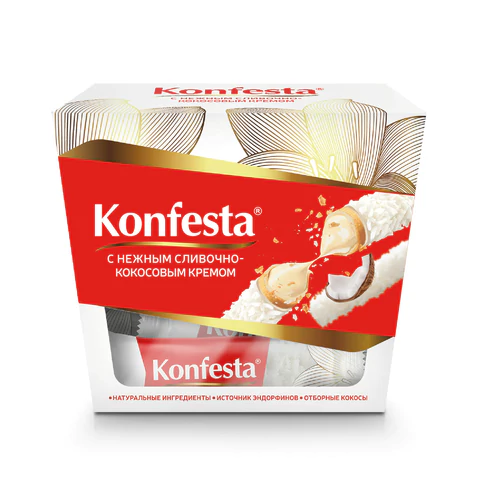 Конфеты KONFESTA со сливочно-кокосовым кремом, вафельные, 150 г 623135 - МСК «Форвард»