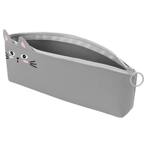 Пенал ЮНЛАНДИЯ ЮНИОР, 1 отделение, искусственная кожа, "Gray kitty", 20х9х7 см, 273819 - МСК «Форвард»