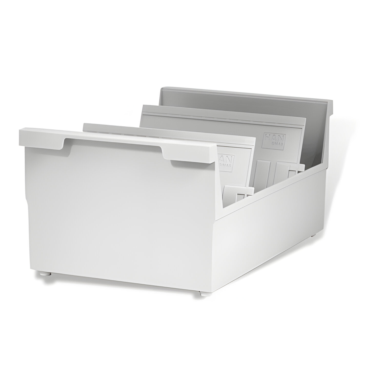 Картотека пластиковая ФОРМАТ А5 (210х148мм) горизонт. на 1000 карт, серая, HAN (Германия),НА855/0/11 231556