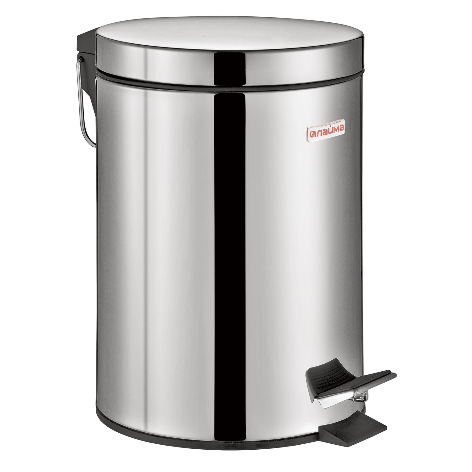Ведро-контейнер для мусора (урна) с педалью LAIMA "Classic", 3 л, зеркальное, нержав. сталь, 604942