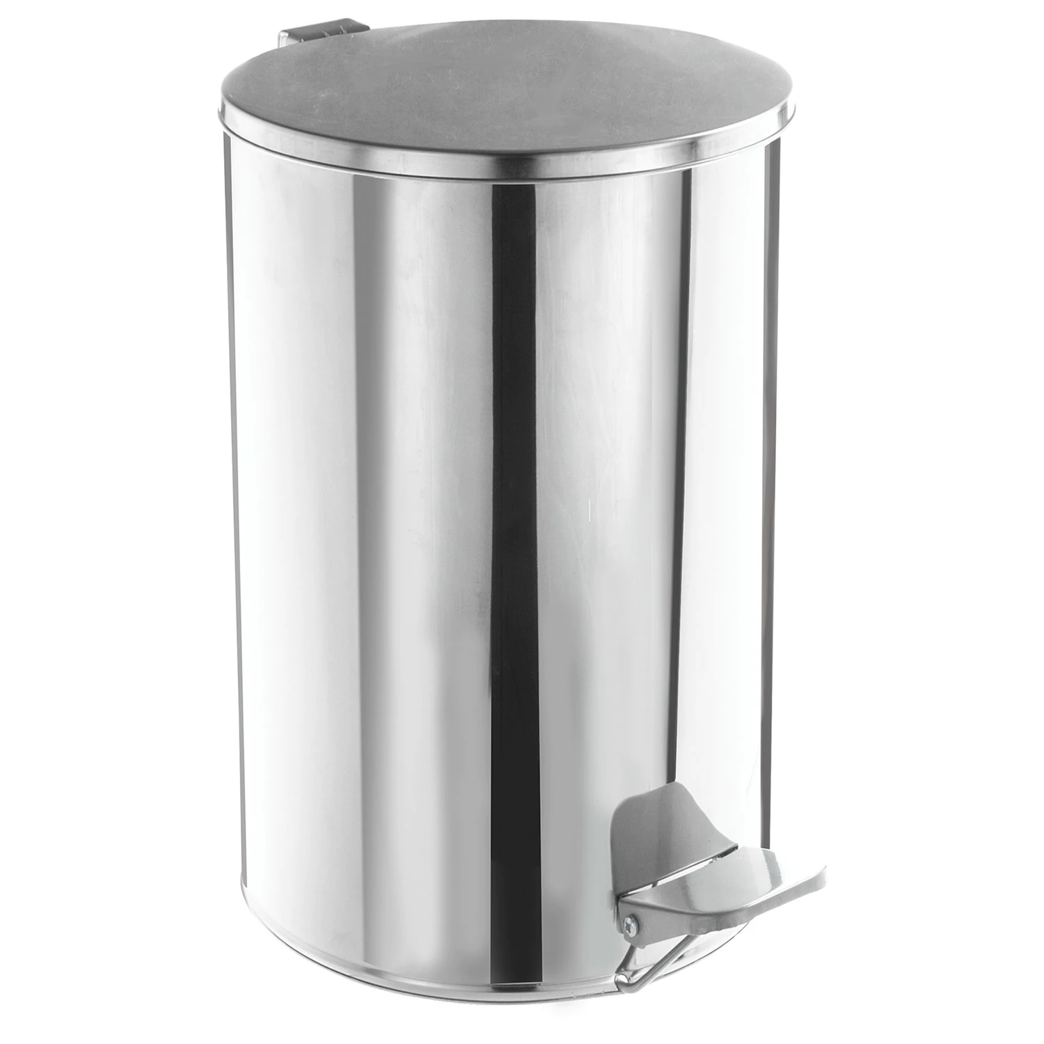 Ведро для мусора с педалью, УСИЛЕННОЕ, ТИТАН, 10л, кольцо под мешок, нерж. сталь, хром, ш/к 89683