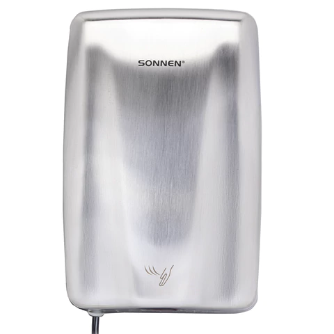 Сушилка для рук ВЫСОКОСКОРОСТНАЯ АНТИВАНДАЛЬНАЯ SONNEN K2020, 1000 Вт, 100 м/с, IPX3, 72 дБ, нержавеющая сталь, 607193 - МСК «Форвард»