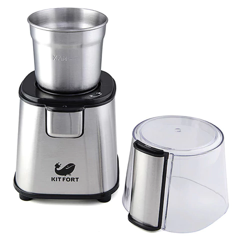 Кофемолка KITFORT КТ-1315, 180 Вт, вместимость 60 г, металл, серебро 454865 - МСК «Форвард»