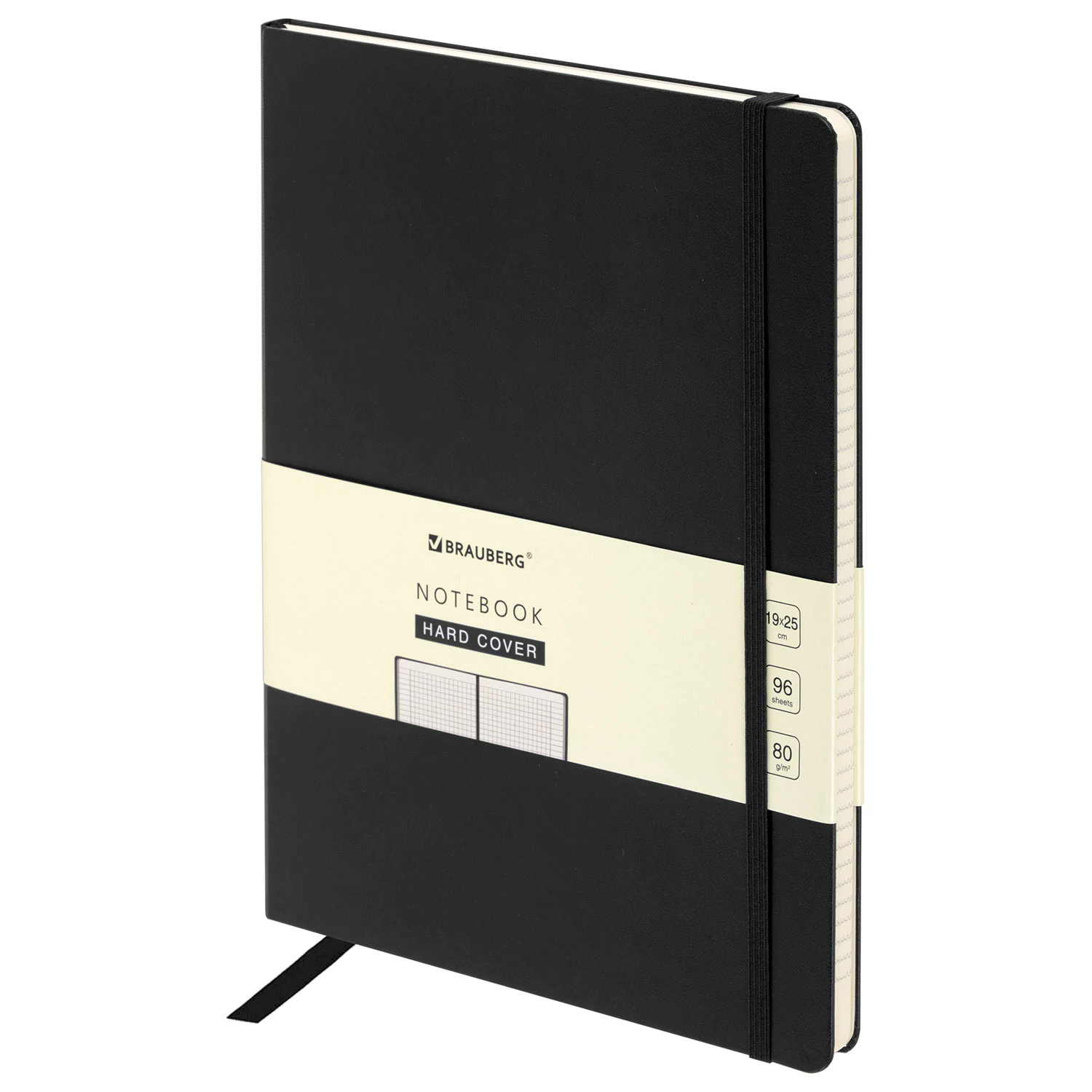 Блокнот БОЛЬШОЙ 180х250мм В5, BRAUBERG ULTRA, балакрон, 80г/м2, 96л, клетка, черный, 113060