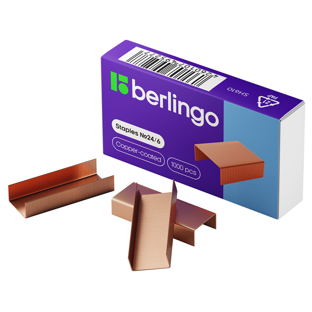 Скобы для степлера №24/6 Berlingo, медные 1000шт SH610 264148