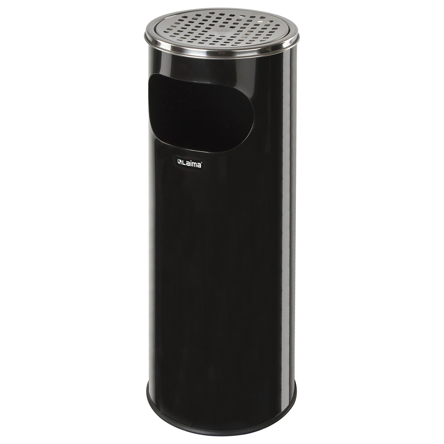 Урна с пепельницей 18 литров, 580х210мм, нержавеющая сталь, черная, LAIMA PROFESSIONAL, 606298