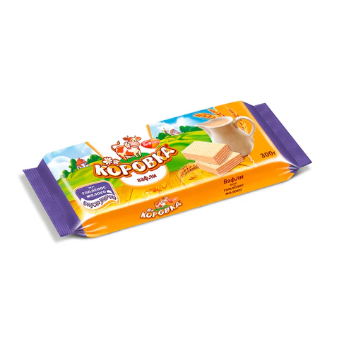 Вафли РОТ ФРОНТ "Коровка" со вкусом топленого молока, 300 г, РФ15001 622455