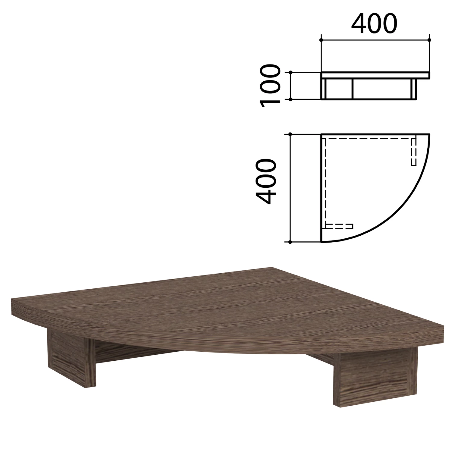 Подставка под монитор "Канц" (ш400*г400*в100 мм), венге, МК01.16 640570