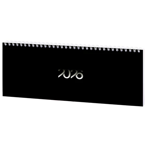 Планинг датированный 2026 285х112 мм, STAFF, гребень, картонная обложка, 64 л., "Black style", 117363 - МСК «Форвард»