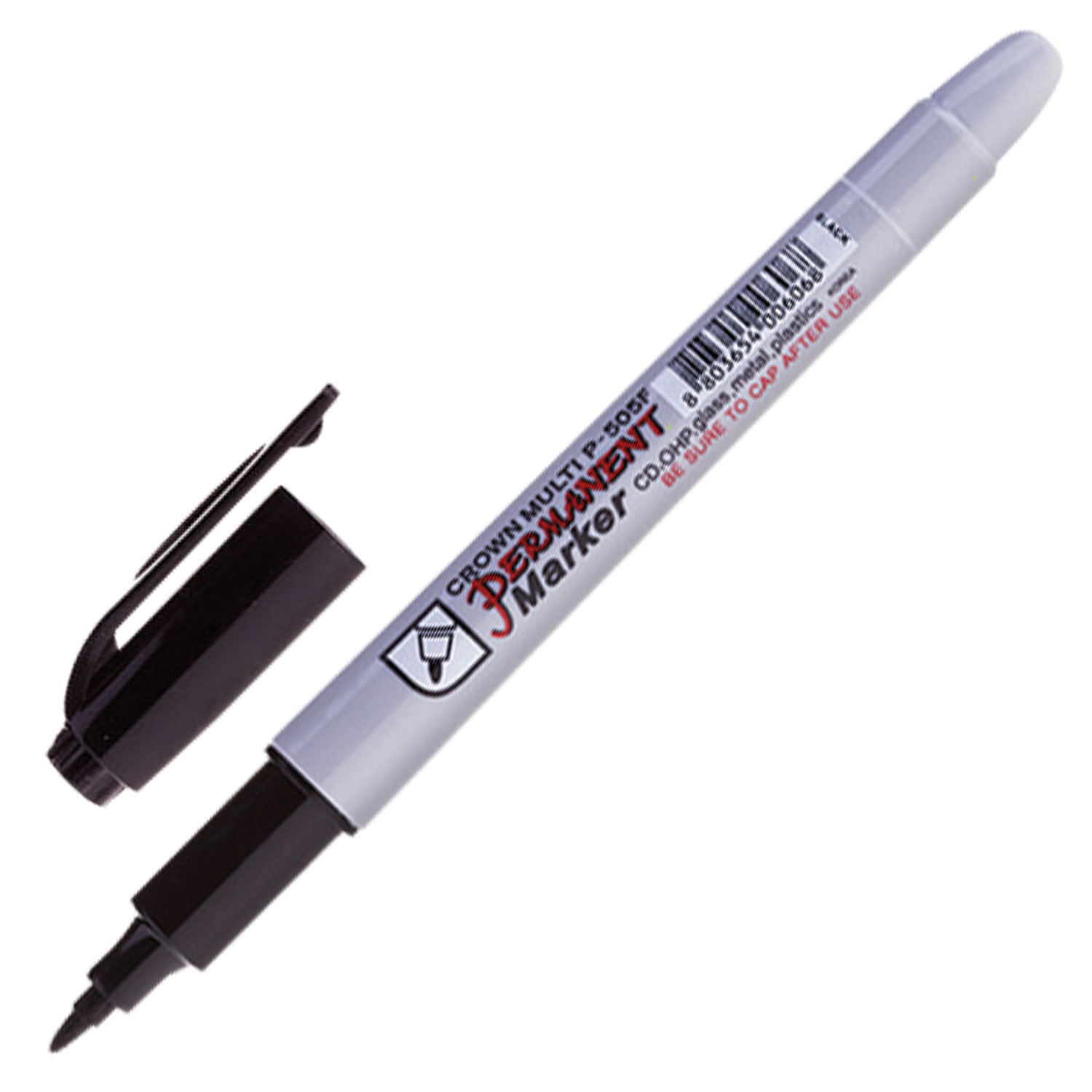 Маркер перманентный CROWN "Multi Marker Super Slim", ЧЕРНЫЙ, тонкий, 1мм, P-505F 151548