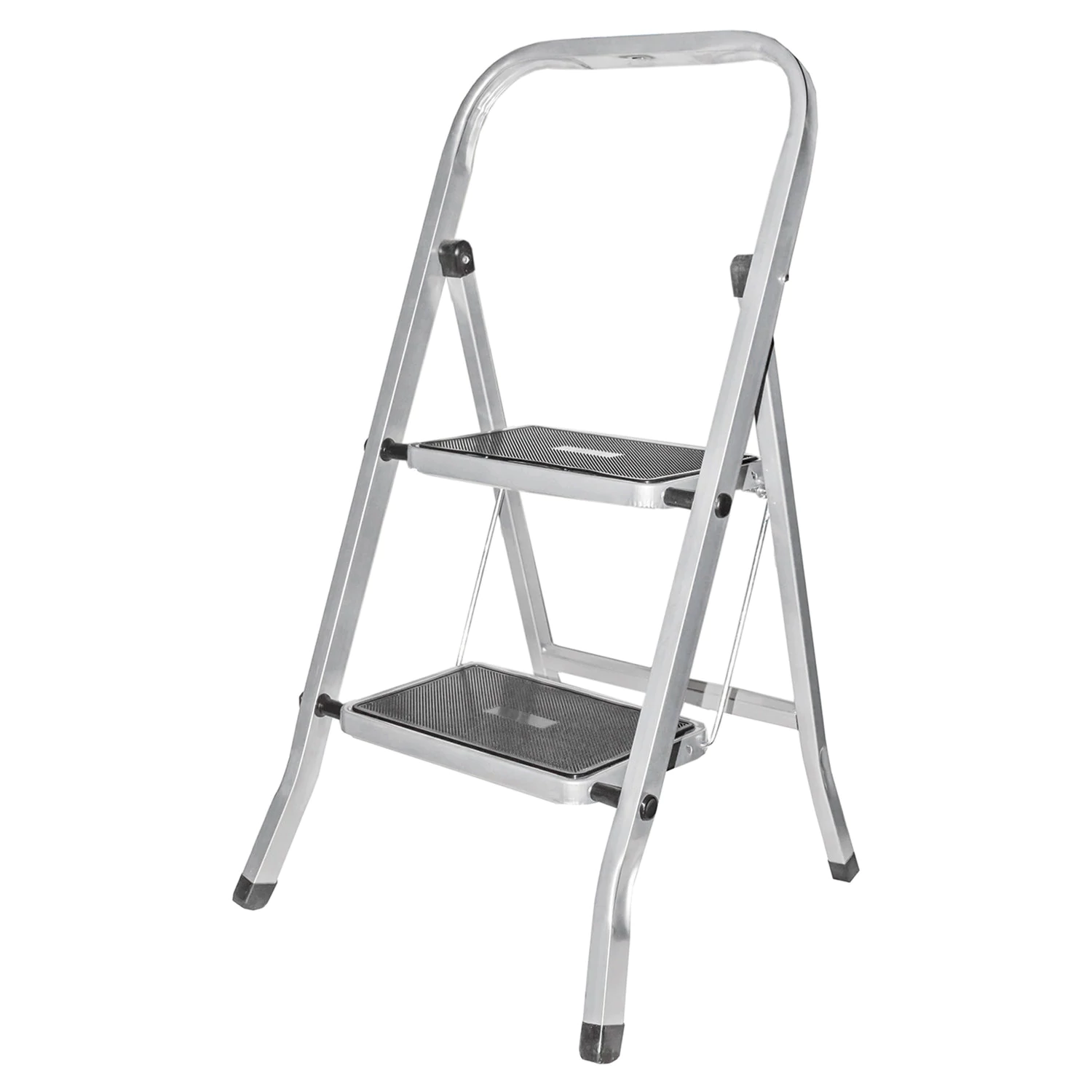 Стремянка стальная КЛАСС ПЛЮС, 2 ШИРОКИЕ СТУПЕНИ 20*30см, верхняя площадка 45см, до 120кг, 1233302 605742