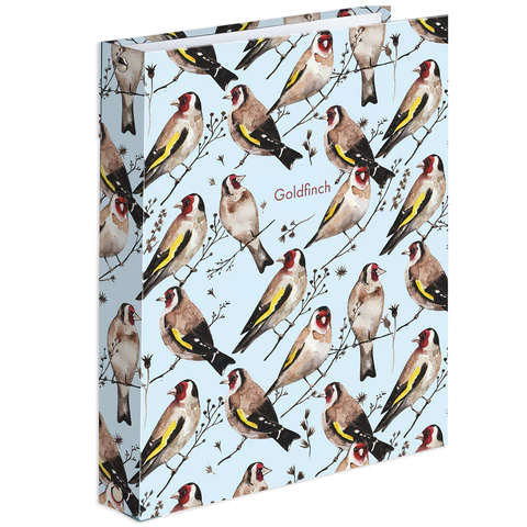 Тетрадь на кольцах А5 175х215мм, 120л, твердый картон, клетка, BRAUBERG, Щеглы, 404079