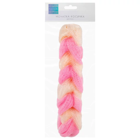 Мочалка для тела КОСИЧКА, нейлоновая, 70 г (27х5,5х5,5 см), ассорти, PLEASURE, 1135 609170 - МСК «Форвард»