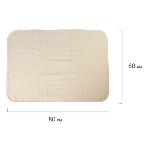 Тряпка для пола 60х80 см, трехслойная, нитепрошивная (НЕТКОЛ), 360 г/м2, светлая, 100% хлопок, LAIMA, 606632 - МСК «Форвард»