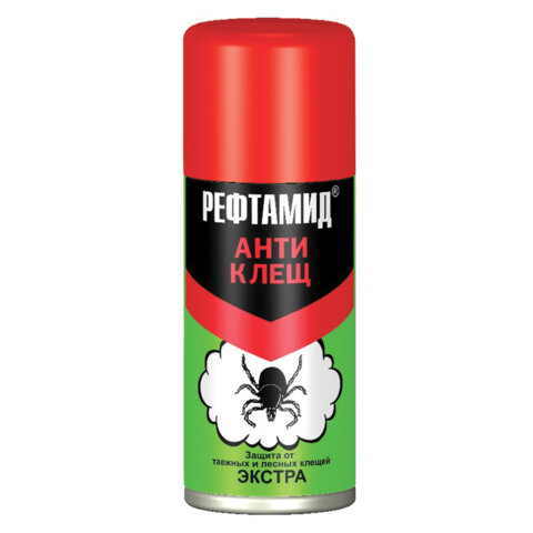 Средство аэрозольное инсектоакарицидное от клещей 100 мл, РЕФТАМИД "ЭКСТРА", СИБИАР, 5-03.08.015.08 701313 - МСК «Форвард»