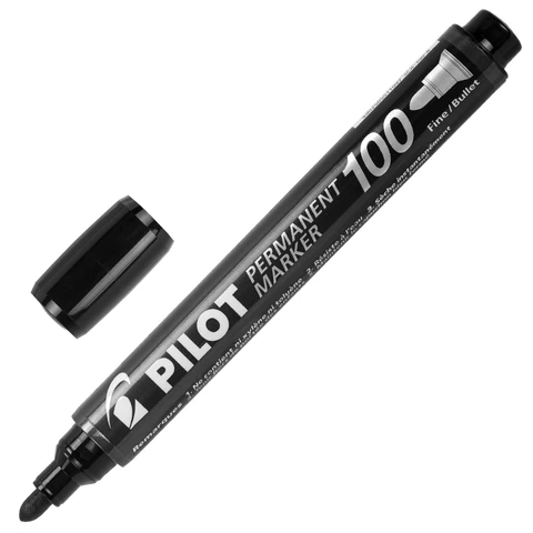 Маркер перманентный PILOT, ЧЕРНЫЙ, круглый наконечник 1-3 мм, SCA-100 B 152684