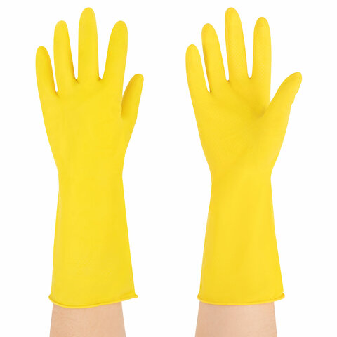 Перчатки МНОГОРАЗОВЫЕ латексные "Для деликатной уборки", размер XL (очень большой), вес 32 г, KOMFI, DGL019L 700897 - МСК «Форвард»
