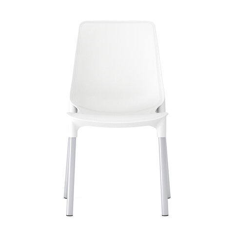 Стул для столовых, кафе, дома SHEFFILTON SHT-S75, серебристый металлический каркас, пластик белый 532793 - МСК «Форвард»