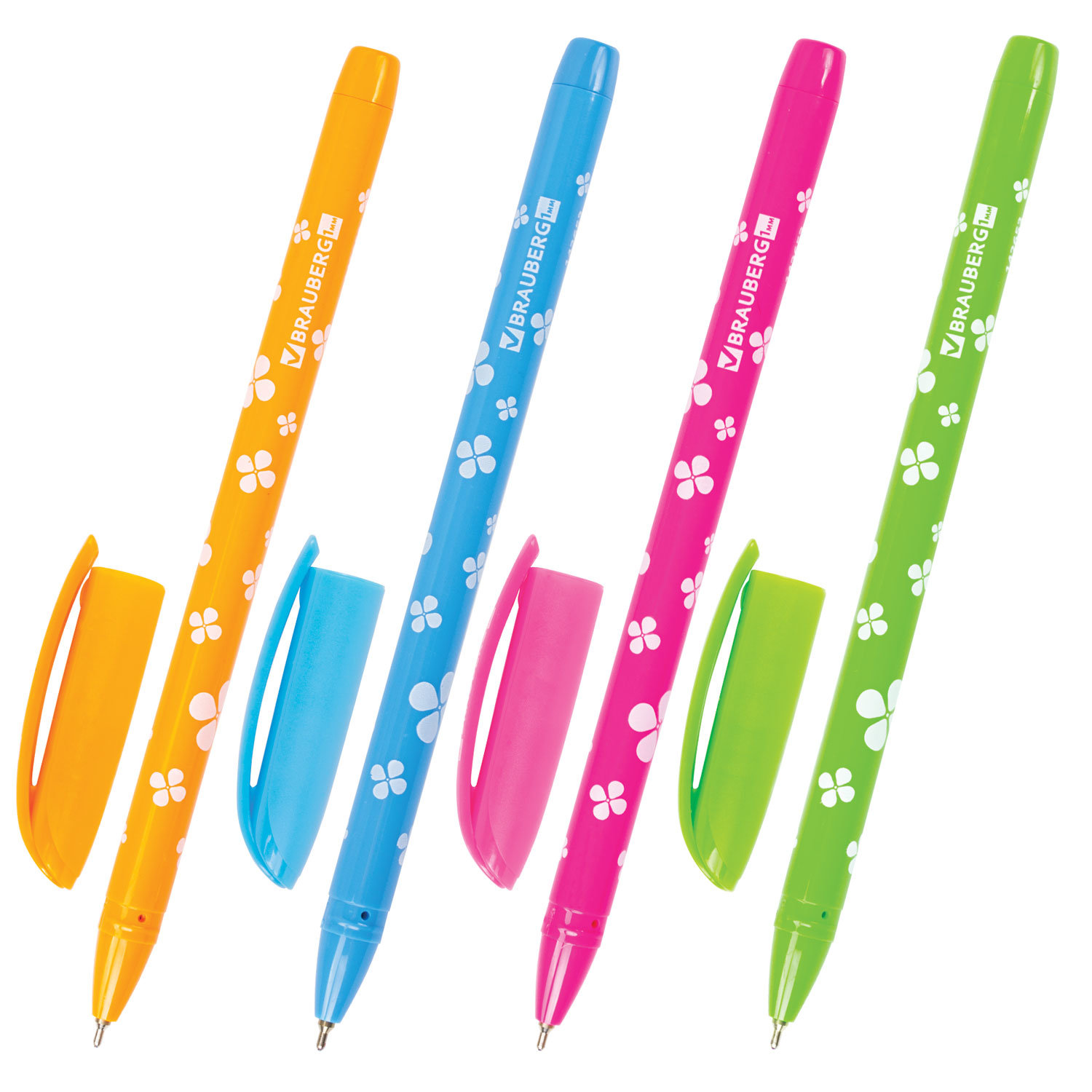 Ручка шариковая масляная BRAUBERG FRUITY SF, СИНЯЯ, с узором, узел 1мм, линия 0,5мм, 142653