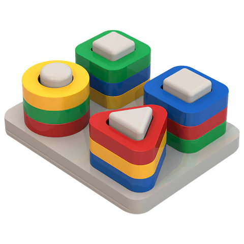 Игра-сортер дидактическая "Веселые фигурки", пластиковая, 12 элементов, НОРДПЛАСТ, 801 666459